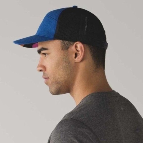 Mens Lululemon Blue Chambers Ball Cap Mesh Reflective Baseball Hat - Picture 2 of 12